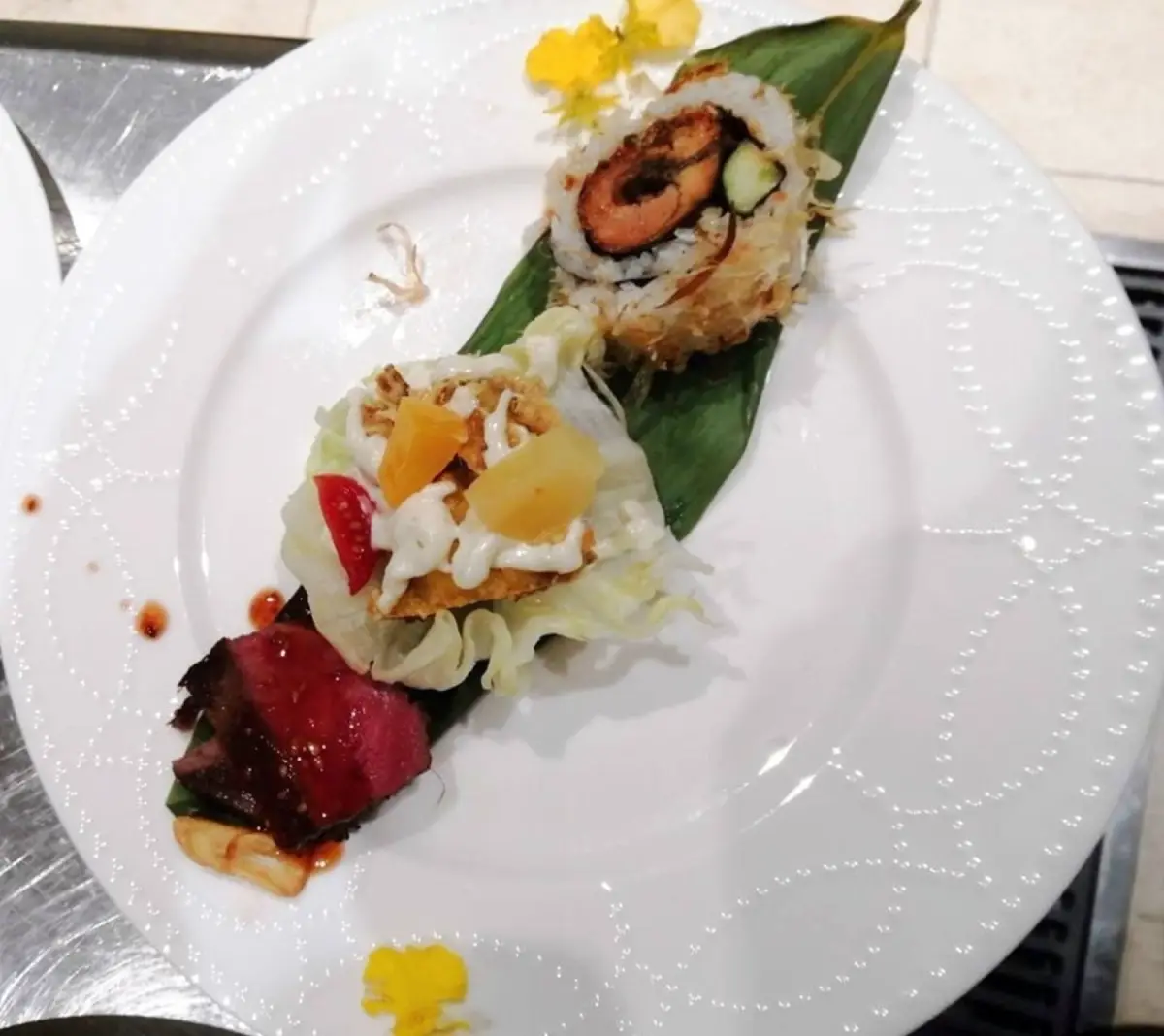 香魚壽司、塔醬軟殼蟹、烤安格牛肉|福泉食味外燴辦桌商行